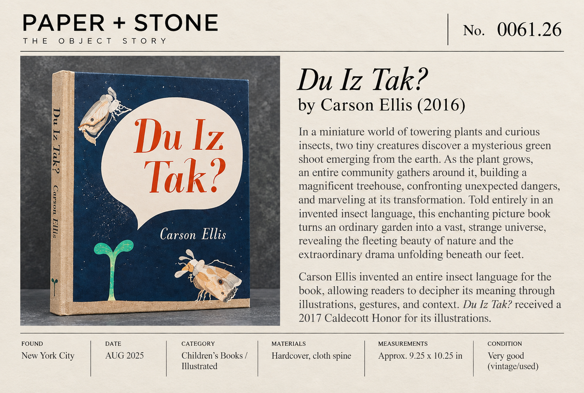Found Object No.0061.26 New York City, Du Iz Tak? by Carson Ellis