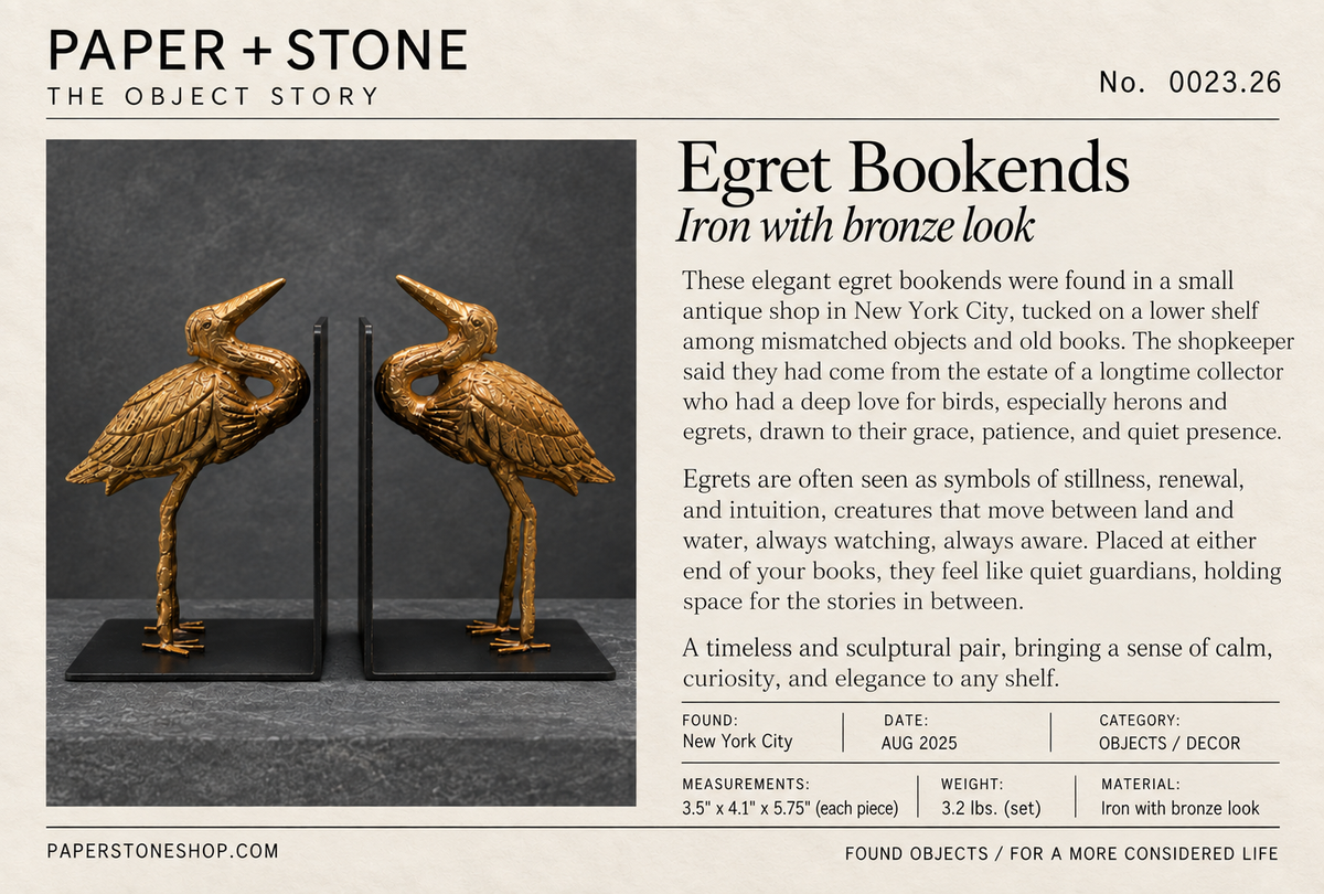 Found Object No. 0023.26, New York City, Egret Bookends
