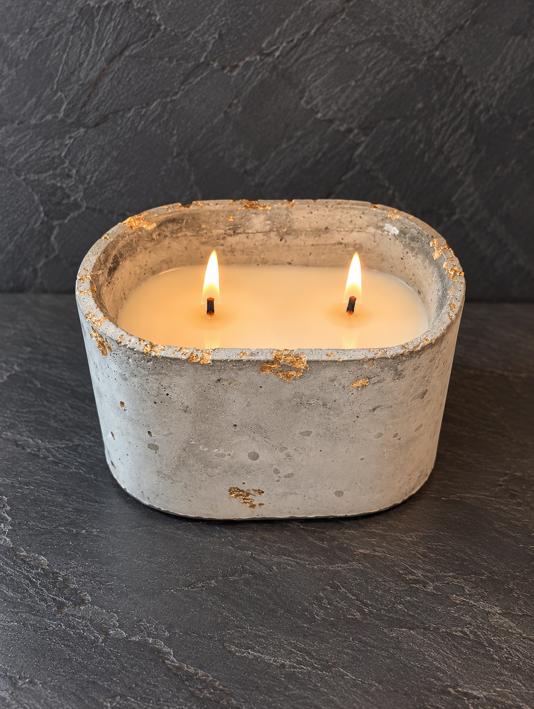 Cement Vessel - 2 wick - Joie de Vie