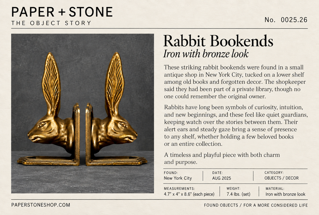 Found Object: No. 0025.26, New York City, Rabbit Bookends