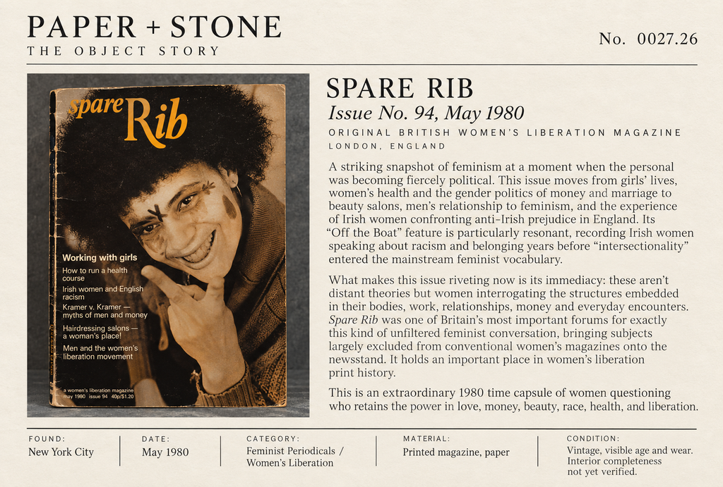 Found Object: No. 0027.26, The Lesbian Herstory Archives, New York City, Spre Rib Magazine, No. 94 (May 1980)