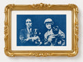 Radclyffe Hall and Una Troubridge Cyanotype, French Bulldog Art, Original Framed Queer Portrait