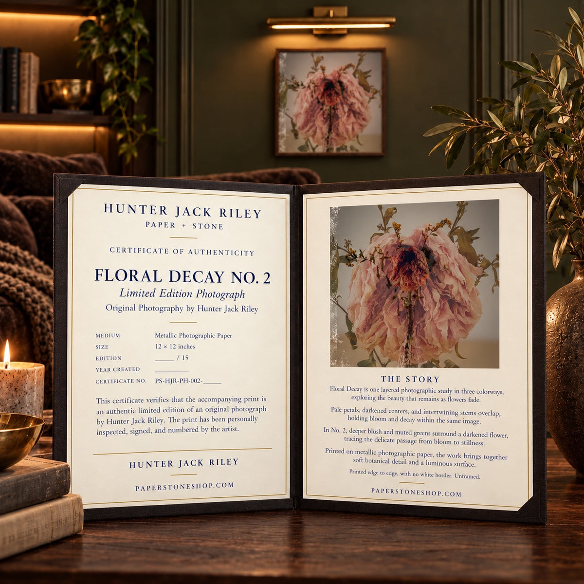 FLORAL DECAY No. 2 (Dark) By Hunter Jack Riley | 12”x12”