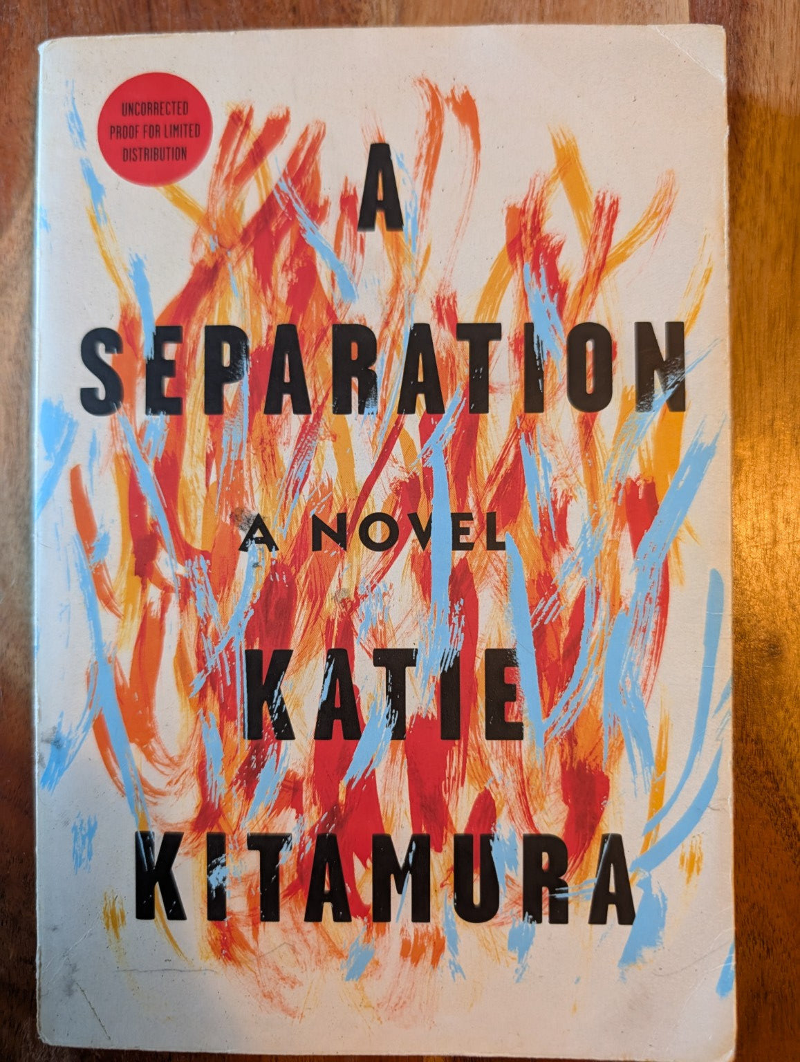 A Separation by Katie Kitamura — uncorrected proof, not for sale