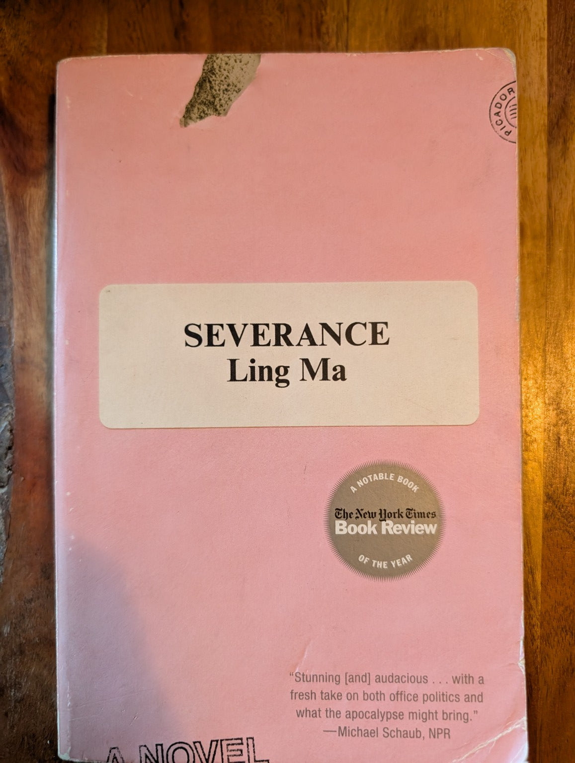 Severance by Ling Ma — actual copy