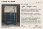 Found Object No. 0013.26 West Village, NY, Willa Cather's April Twilights